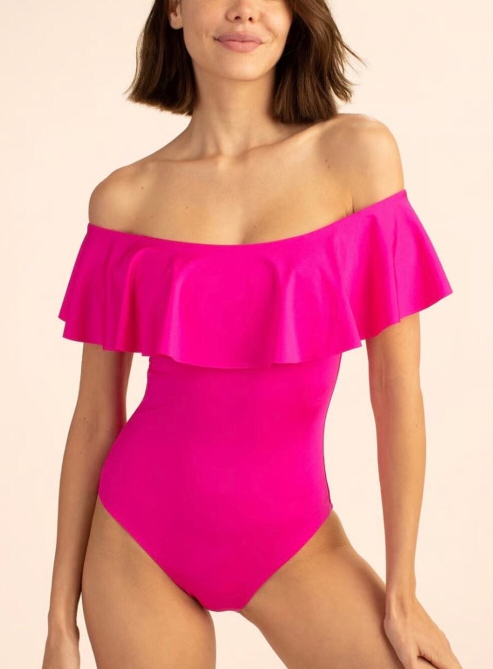 Trina Turk Monaco Off the Shoulder One Piece Swimsuit Size 6